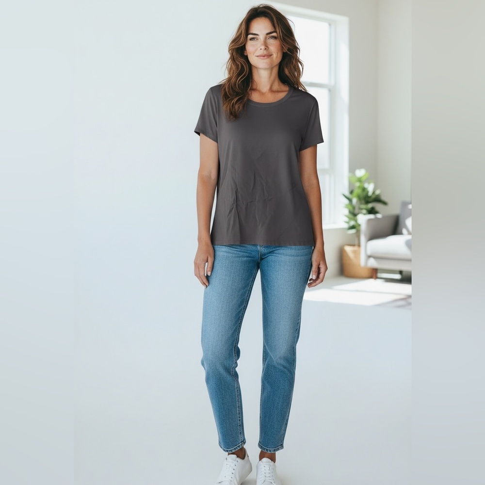 CHASER Crepe Silk Drape Back Top NWT‎